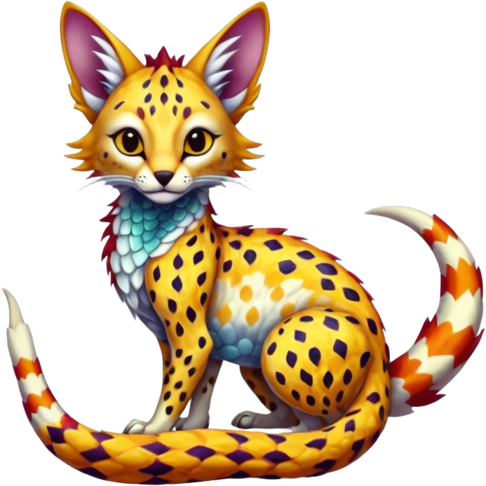 Flurry furry scaly sergal-serval-possum-sphynx-Koi-sergal-fusion-animal-hybrid-creature  emoji