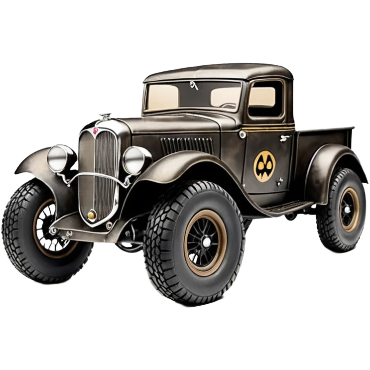 1:10 off-road lcg short wheelbase jumping Basher CatWoman’s 1934 blackened tarnished hotrod ford jaguar rc pickup (extra wide low-profile rock climbing tires without fenders) emoji