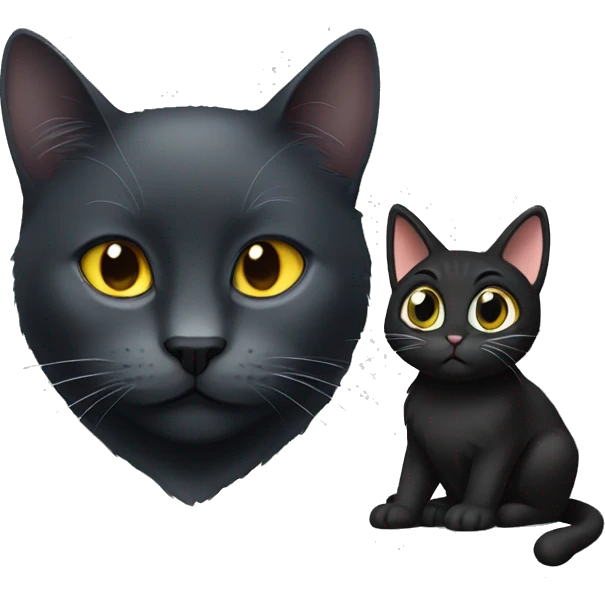 À Black cat with à Grey cat emoji