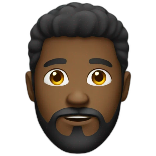 black trendy dude with beard emoji
