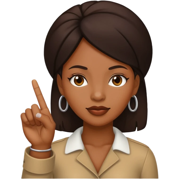 black women holding up middle finger emoji