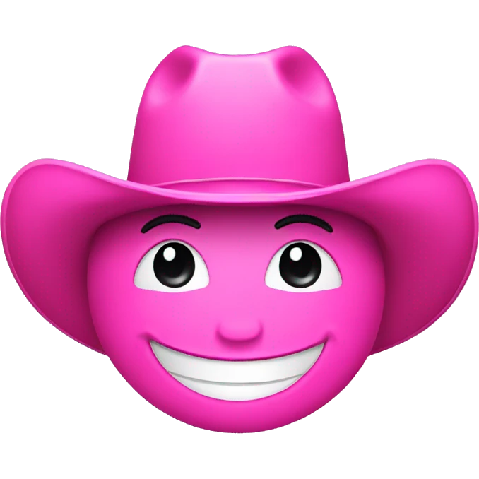 smiley face with a pink cowboy hat emoji