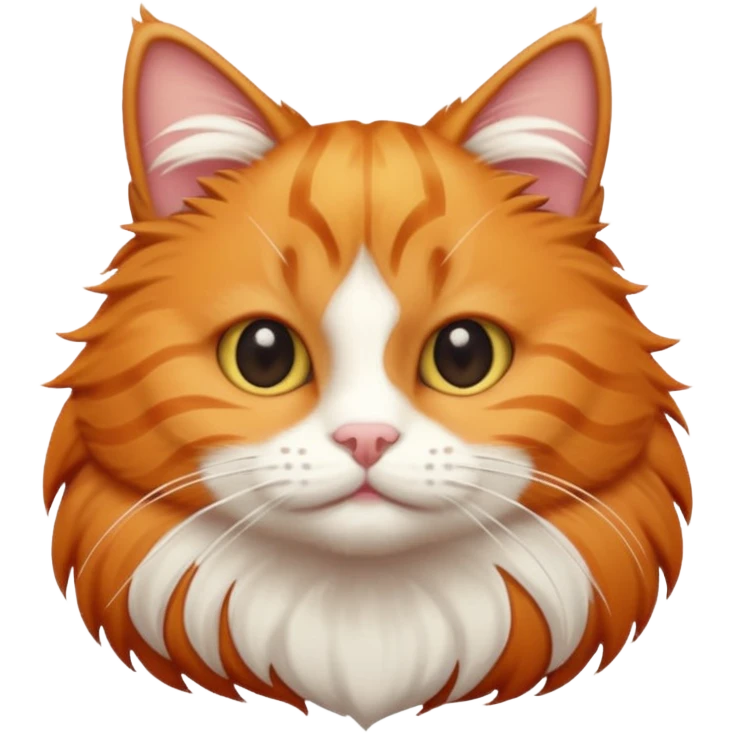 ginger cat with white strips cute emoji