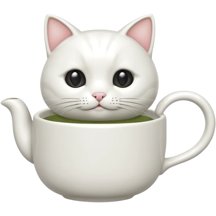 white cat ceramic tea cup emoji