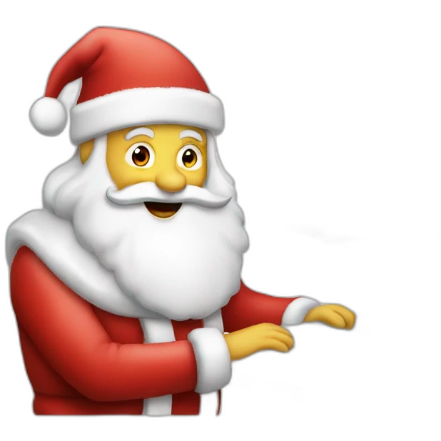Santa working with a computer emoji
