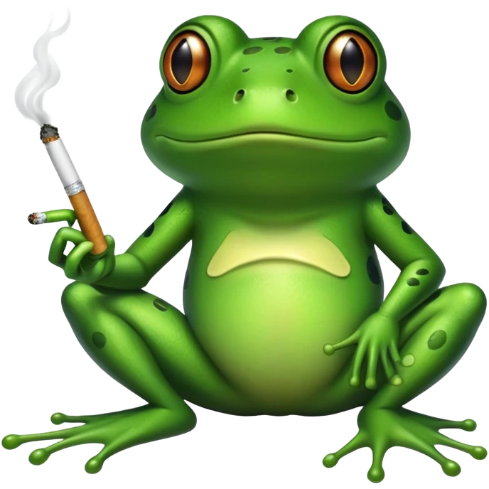 Frog with cigarette  emoji
