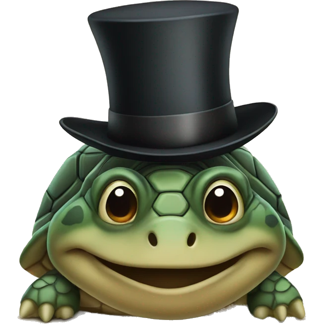 Turtle with a top hat emoji