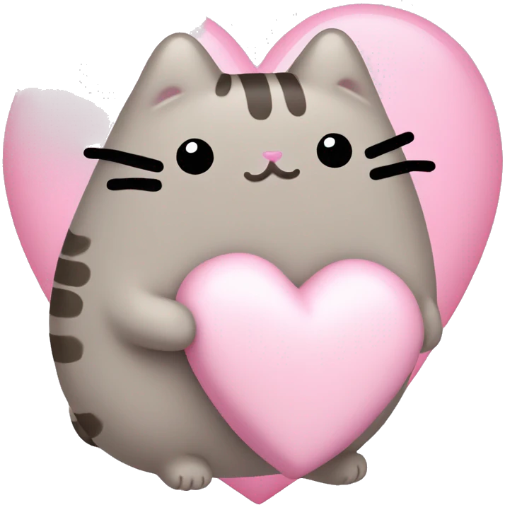 pusheen light pink heart emoji