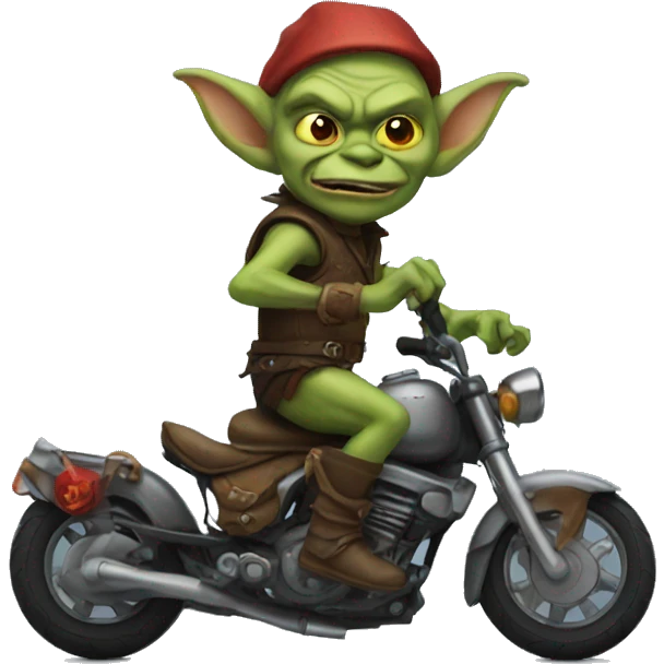 Goblin on motorcycle emoji