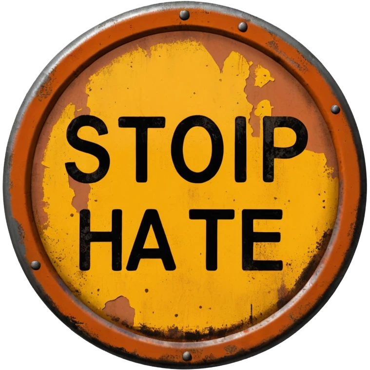 Stop hate (road sign) emoji