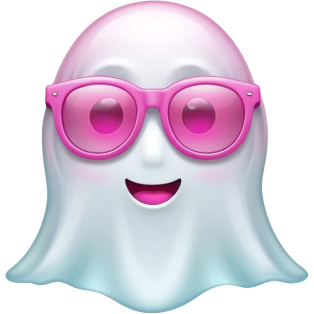 a ghost with pink sunglasses emoji