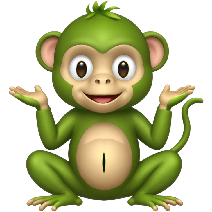Monkey in a frog costume  emoji