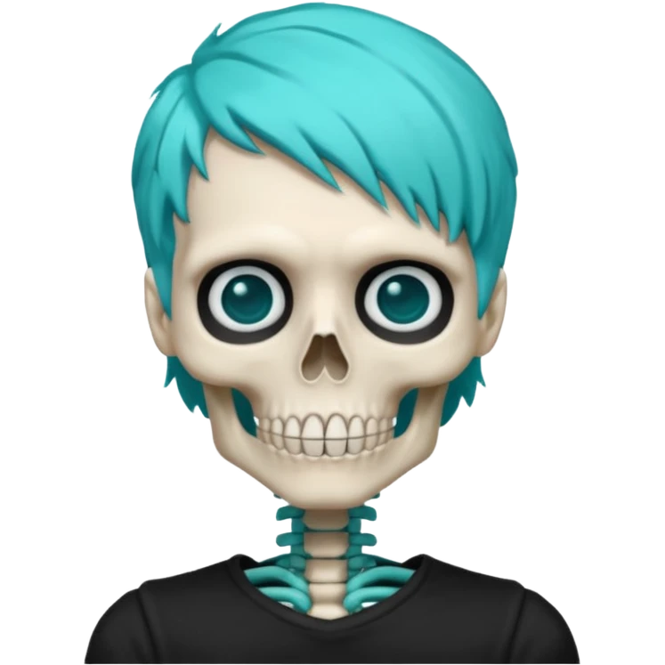 turkoise haired skeleton emoji
