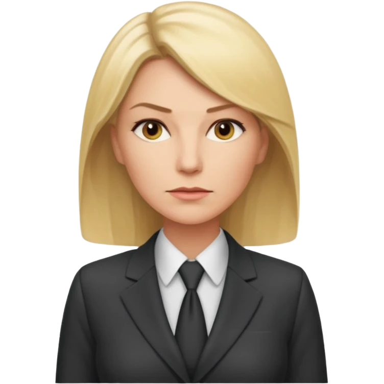 serious blond business woman in her forties in full suit emoji