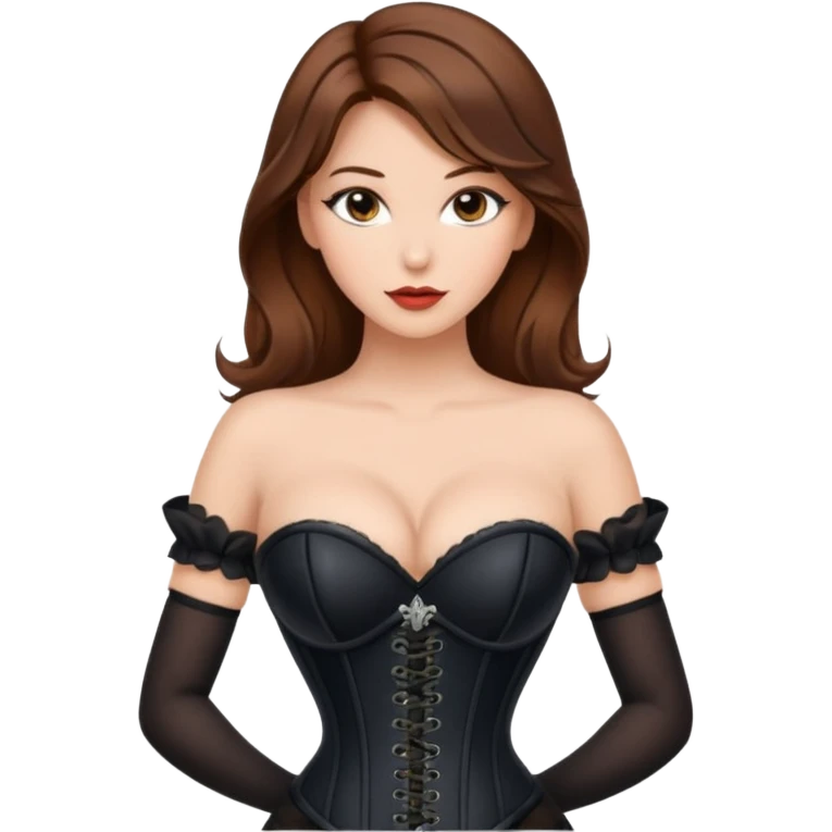sexy mistress, brown hair, large chest emoji