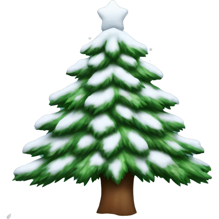 christmas tree with snow emoji