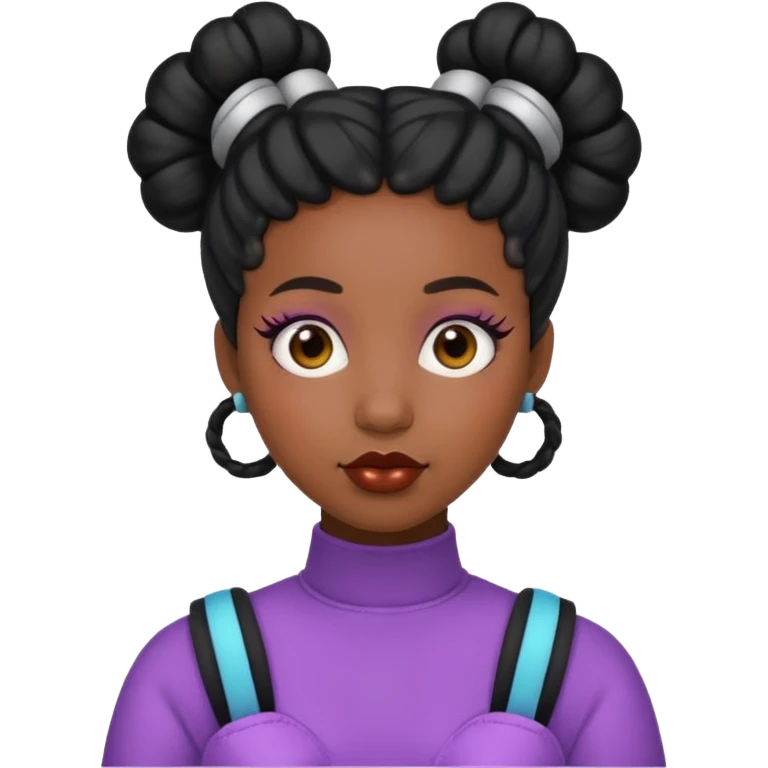 Black woman with Space buns emoji