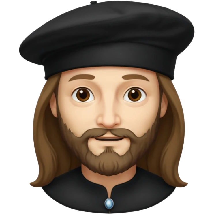 Leonardo da Vinci wear black berret emoji