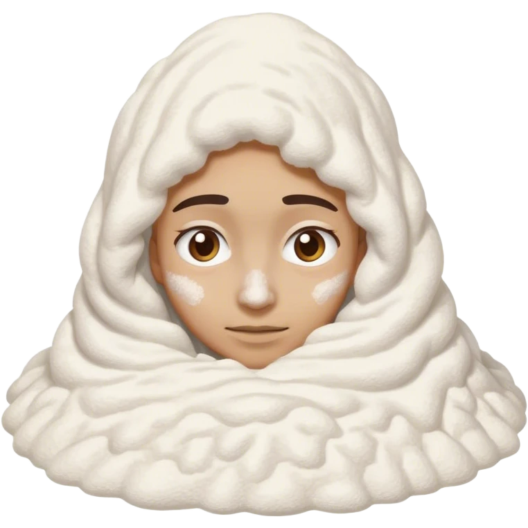 human nose with pile of flour emoji