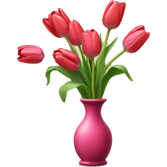 Tulips with vase and bows  emoji