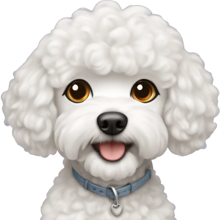 White bichon and poodle mix emoji