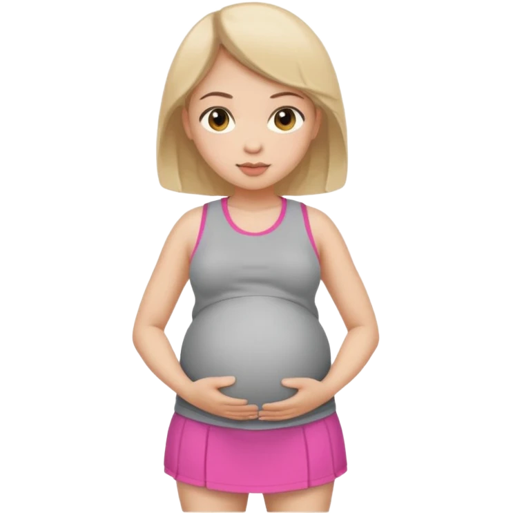 Pregnant girl wearing mini skirt and sport clothes emoji