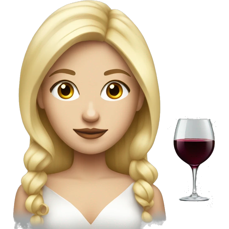 Blonde White Elegant girl with red wine emoji