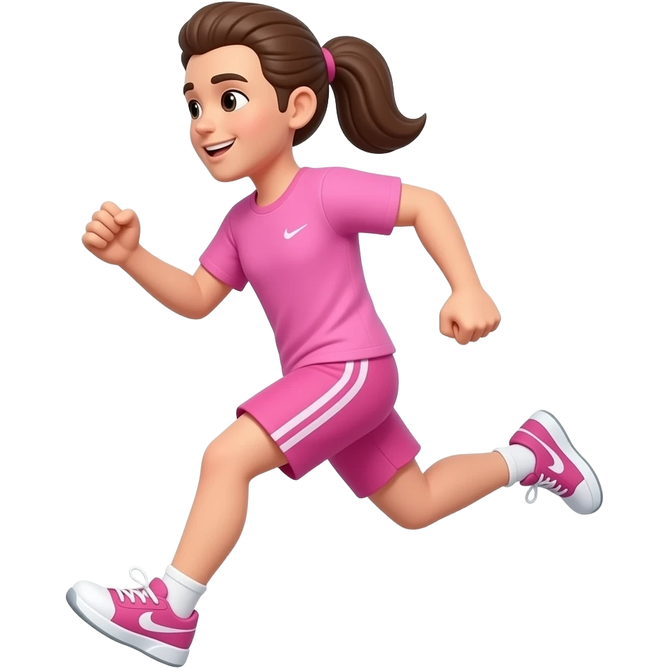 running pink emoji