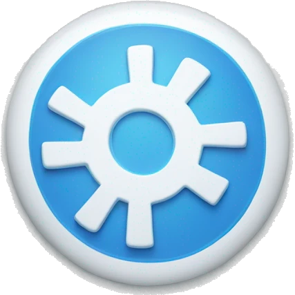 White circle with blue plus emoji