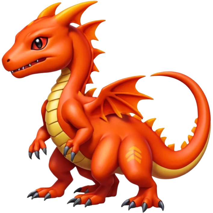 Cute Shiny Guilmon-Salandit-Fakémon-hybrid-creature (full body)  emoji