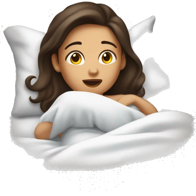 Brunette waking up emoji