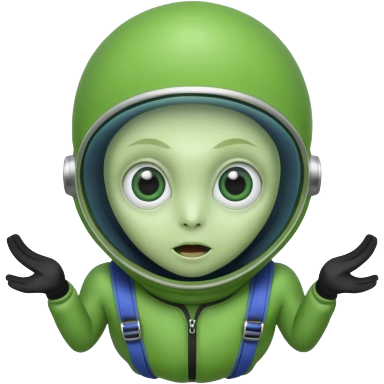 Skydiving parachute alien emoji