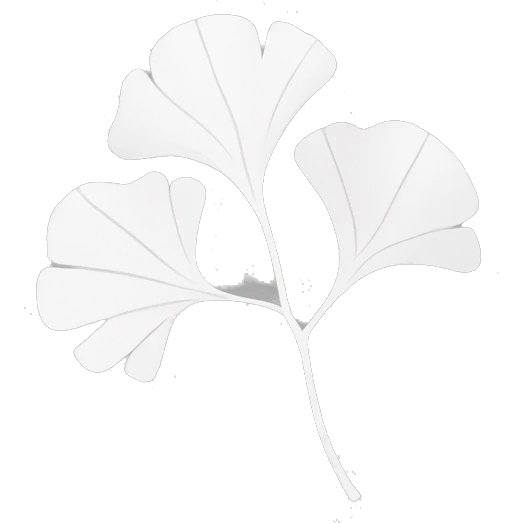minimal black and white ginkgo emoji