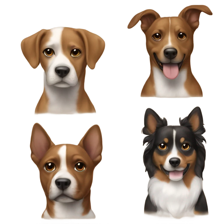 A winner dog long heir and brown girl emoji