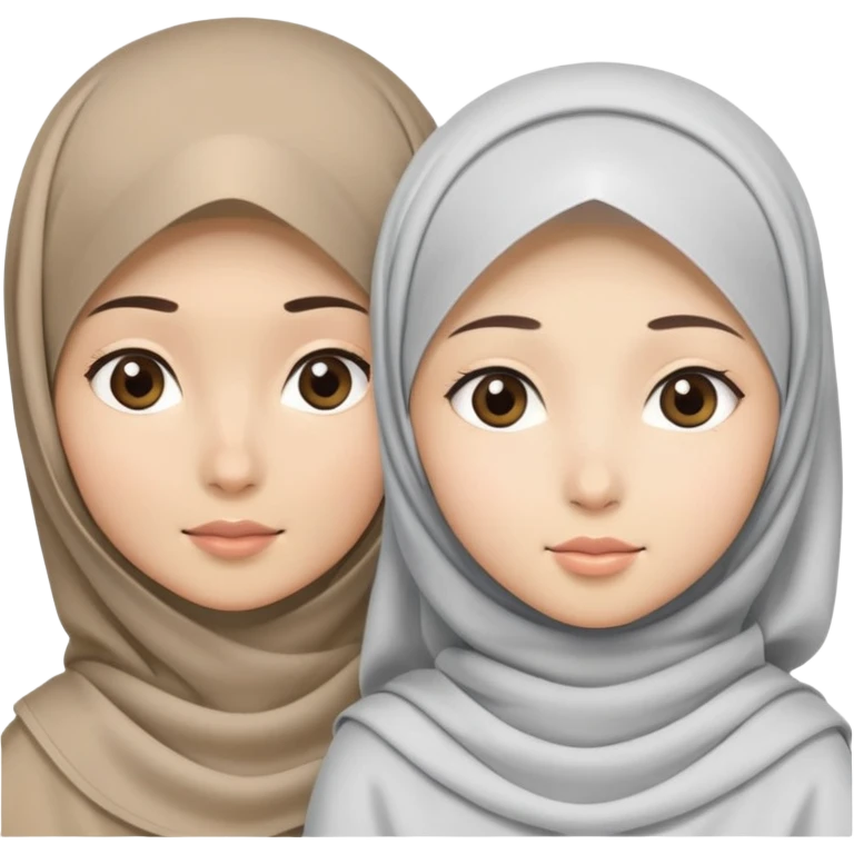 Hijab girl with an Christian Asian girl with veil  emoji