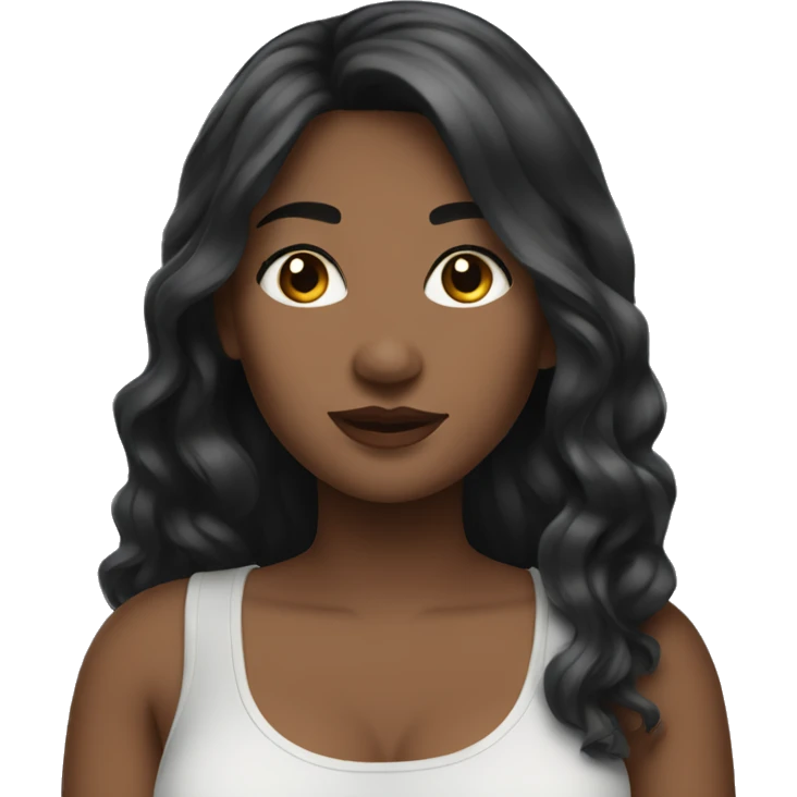 Curvy woman long dark hair  emoji