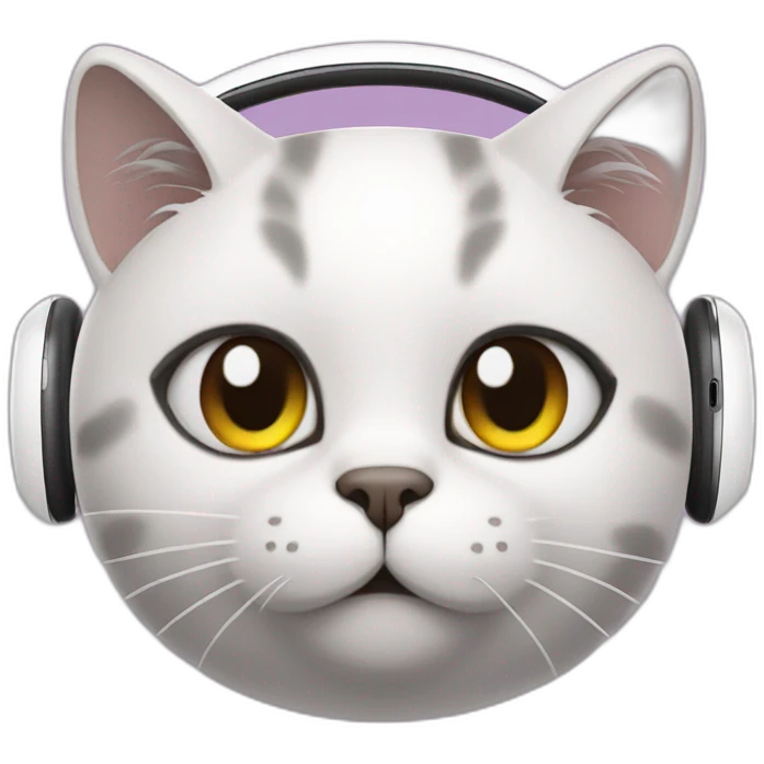 cat airpods max on head emoji