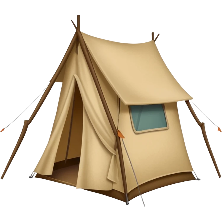 Large camping tent made of felt texture, scrapbooking style, transparent background emoji