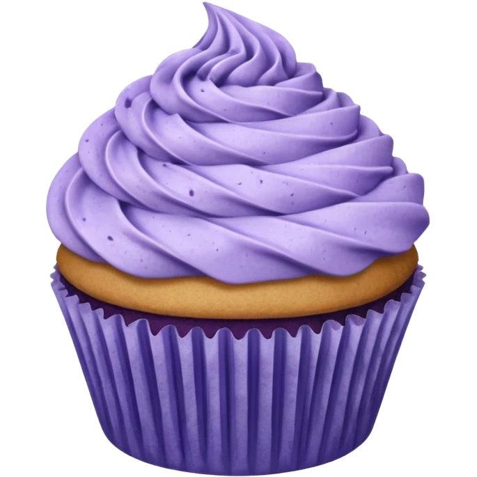 Unwrapped Blueberry cupcake with lavander topping emoji