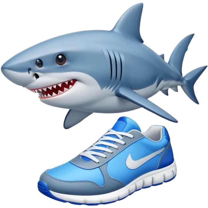 Has un tiburón con tenis azules  emoji