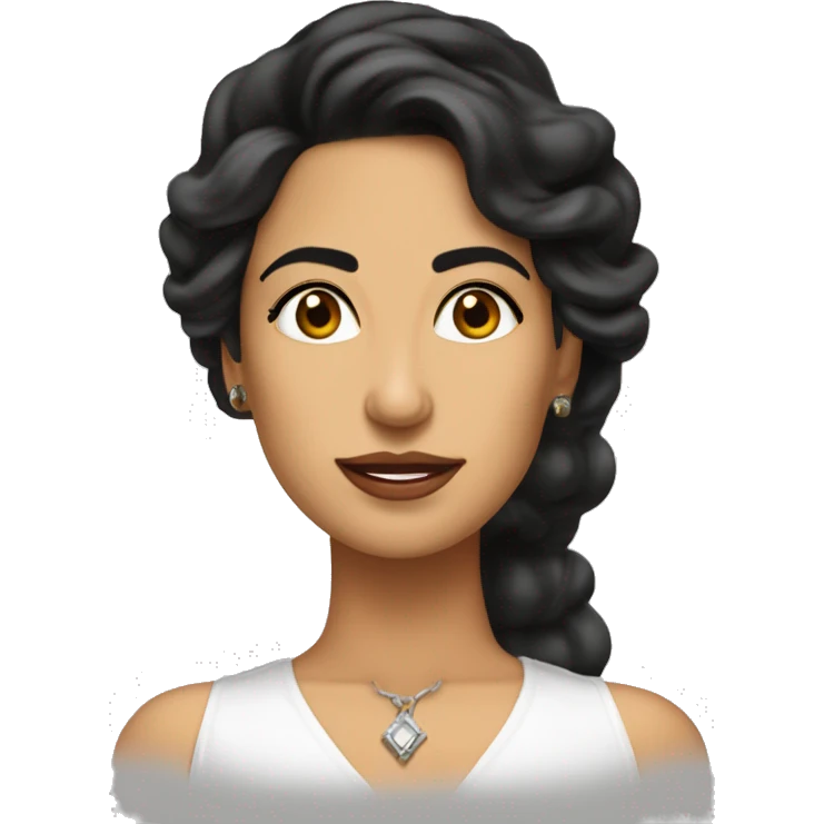 Diana Hoyos es actriz y cantante colombiana. tiene ojos cafés, pelo negro, piel blanca y un rostro muy angelical emoji