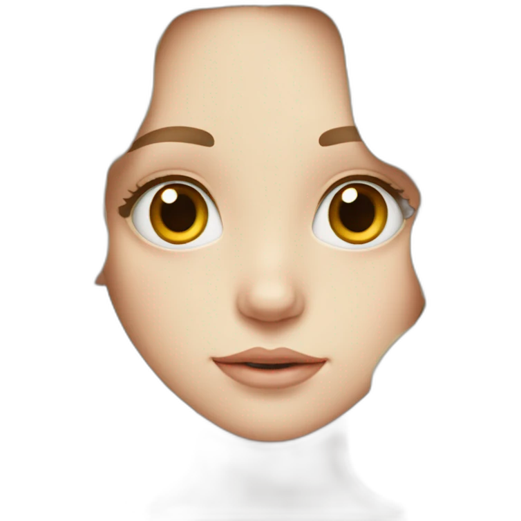 pale girl with hazel eyes, freckles and long dark wavy hair emoji