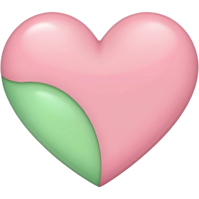 A half light green half light pink heart emoji
