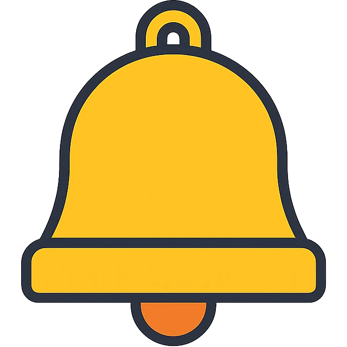 bell icon, clean modern style, simple, easily recognizable emoji