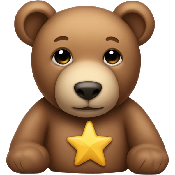 teddy bear with star on his neck emoji