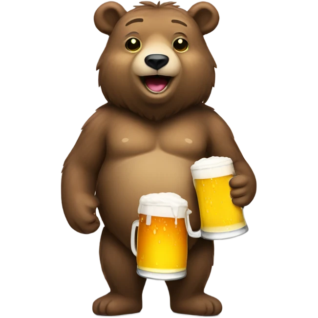 Gay bear with beer emoji