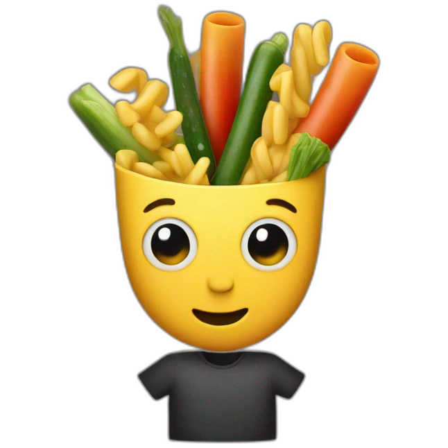 Macaroni with vegetables man emoji