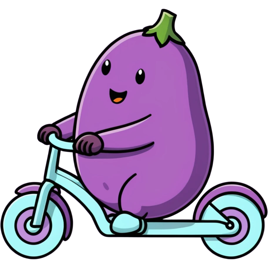 Eggplant on a bike  emoji