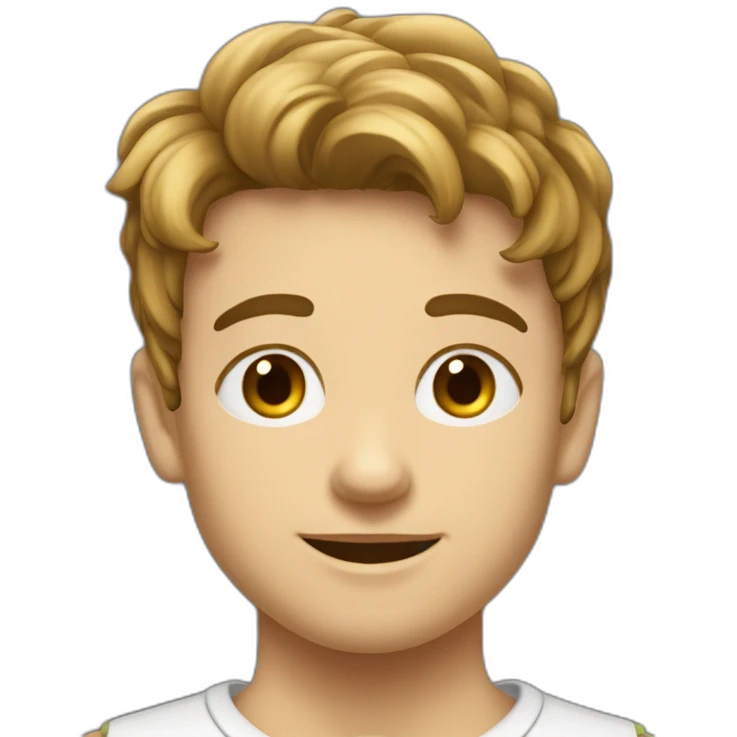 Garçon blanc brun flemmard emoji