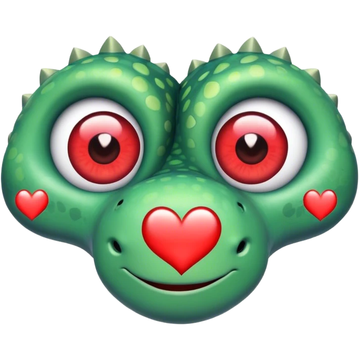 dinosaur eyes hearts emoji